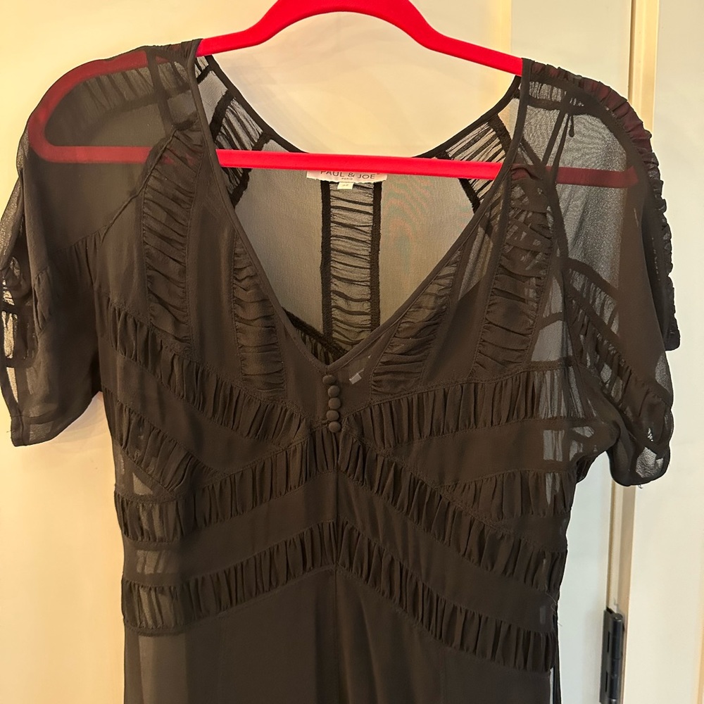 Paul & Joe chiffon black dress size 42/L